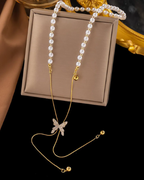 COLLAR DE PERLAS CON MARIPOSA